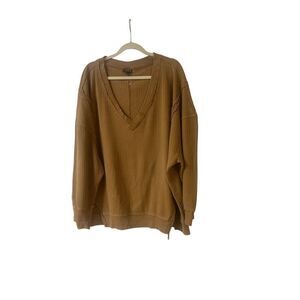 Torrid gold thermal waffle weave top dark gold sz 1